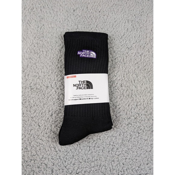 The North Face Crew Socks Mens Large 9-11‎ Black Embroidered Logo Outdoor NWT - Picture 1 of 3